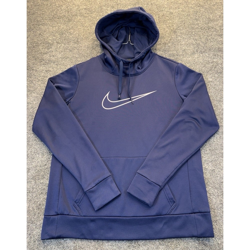 Nike Dri-FIT Men's Medium Navy Just Do It Pullover Hoodie Swoosh Performance